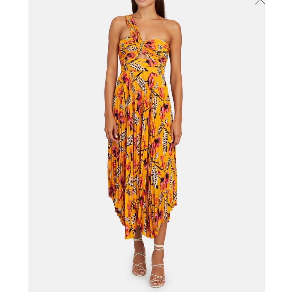 ALC Aurora Pleated One-Shoulder Dress